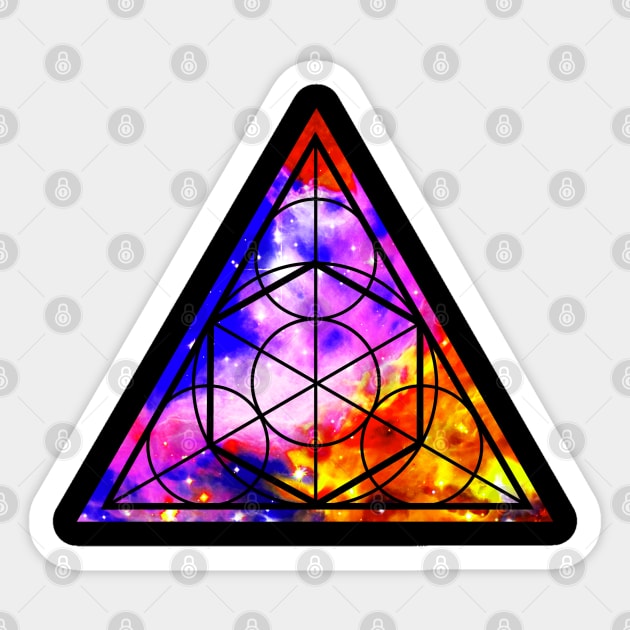 Sacred Geometry Triangle Sticker by robotface